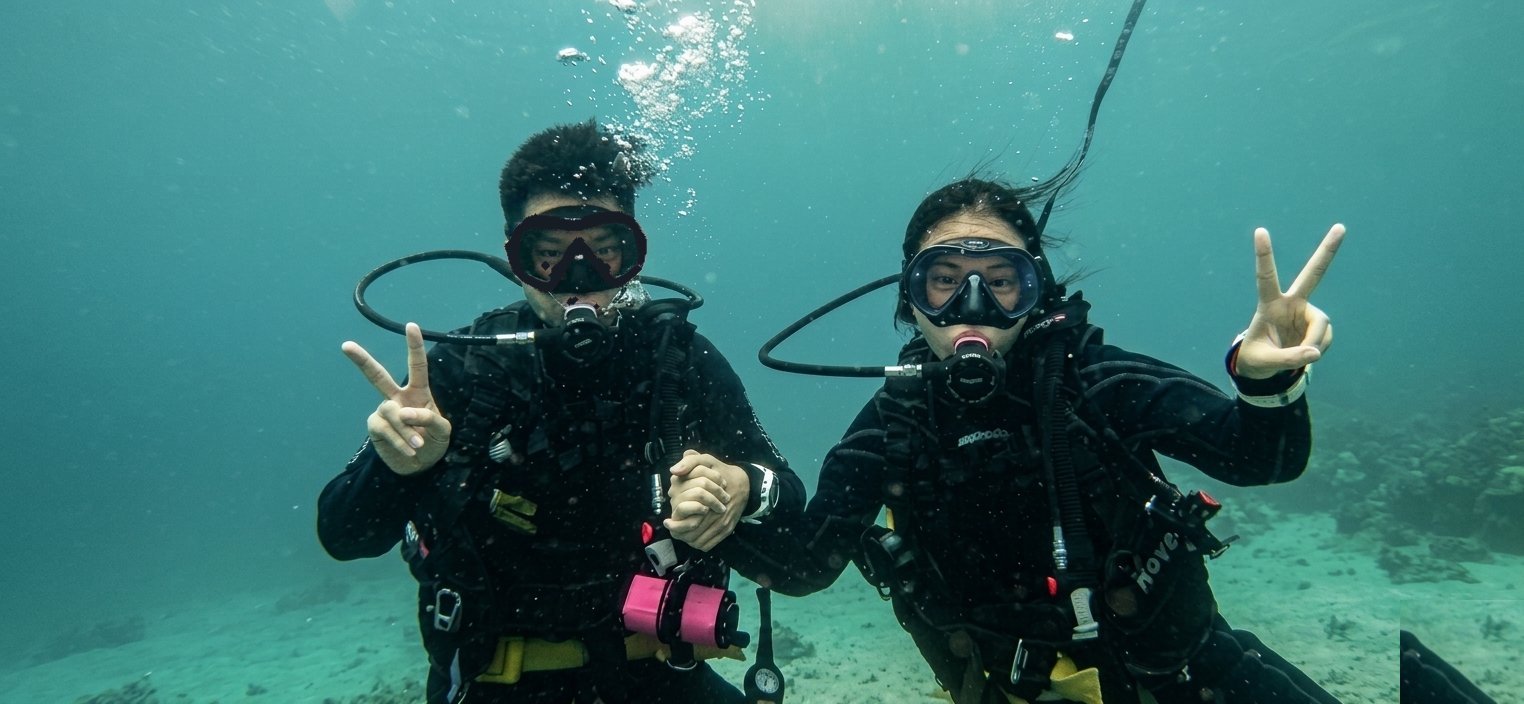開放水域潛水員 — PADI 國際認證，全球通用。約 4 日內由零開始到考取正式潛水牌
